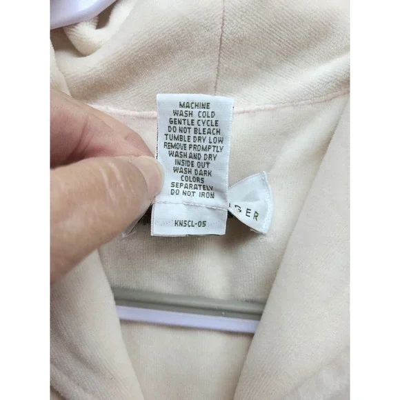 Karen Neuberger Velour Full Zip Robe Pockets Sleepwear Nightgown Sz M Blush Pink - Picture 4 of 9